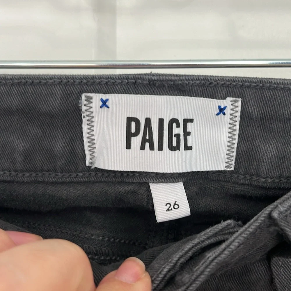 Paige Size 26 Gray Low Rise Skinny Jeans with Zip Pockets - Picture 6 of 11